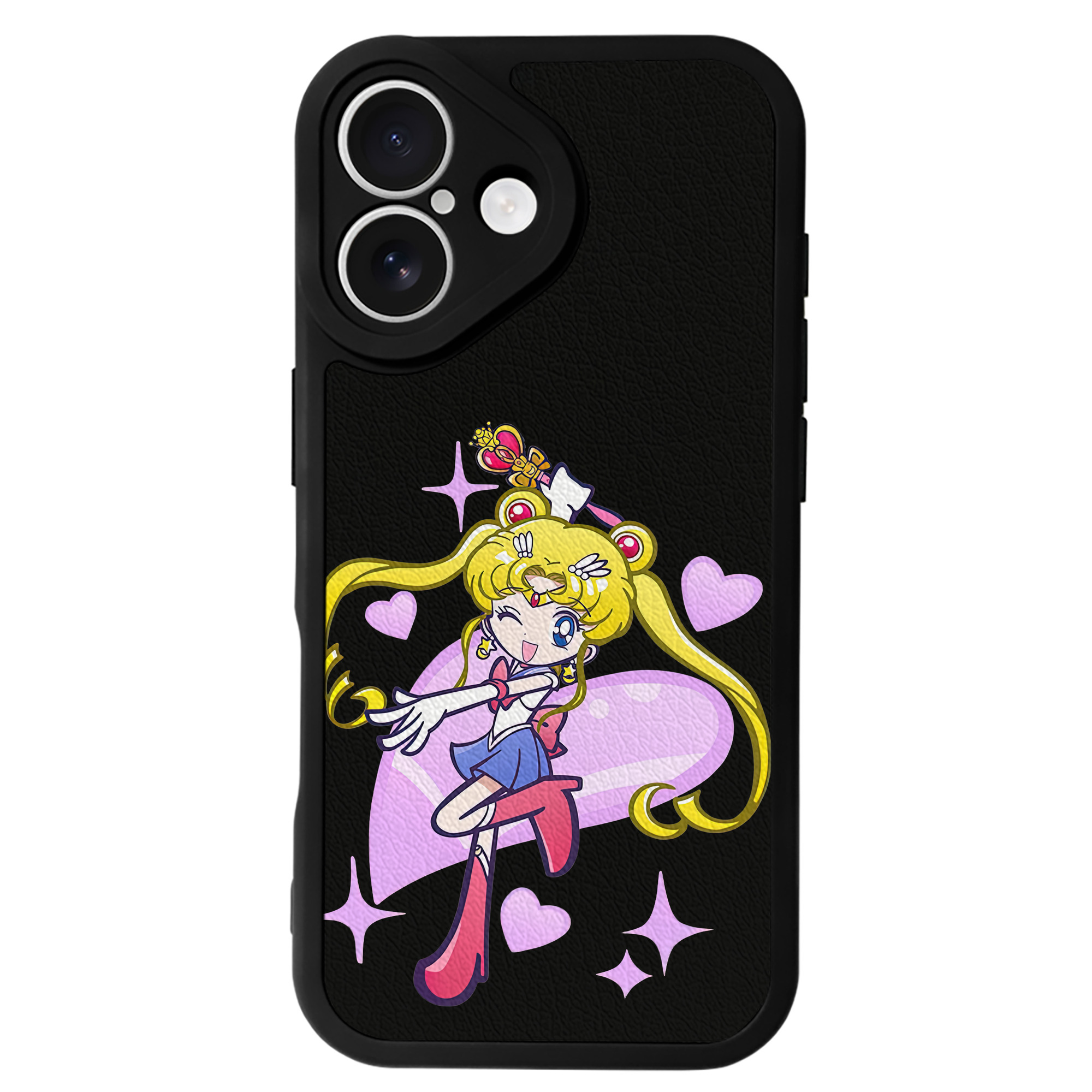 （画像用） 美少女戦士セーラームーン 月野 うさぎ つきの うさぎ Sailor Moon Tsukino Usagi 【iPhone 16シリーズ対応】シリコンスマホケース（レザー調） 材質：シリコン